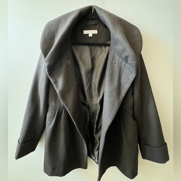 New York and Co pea coat- black - Picture 2 of 4